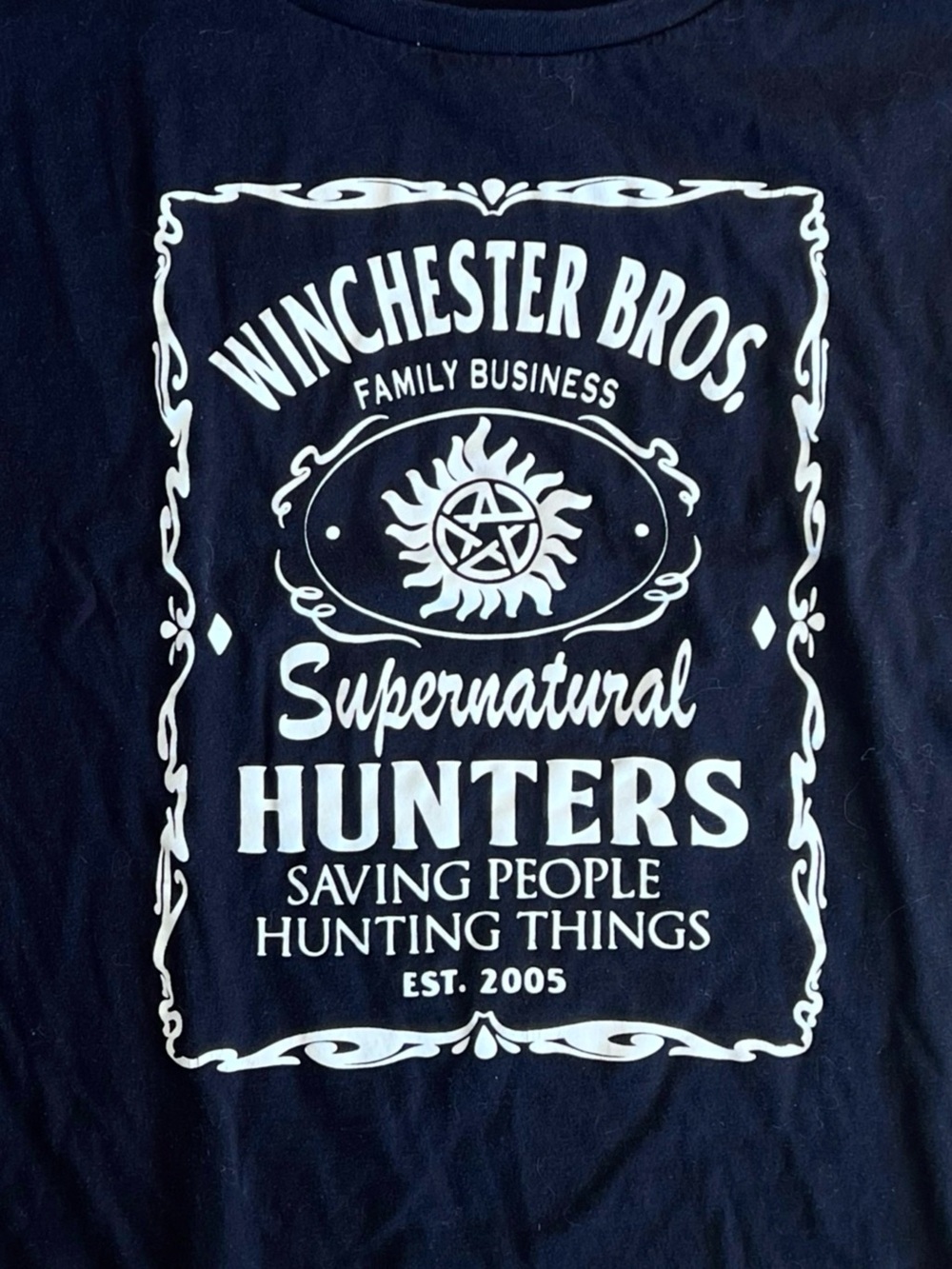 Supernatural Winchester Bros Hunters Graphic Tee - Black & White